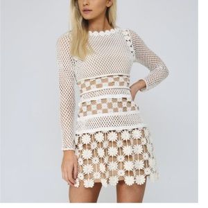 SELF-PORTRAIT
Long Sleeve Floral Crochet Lace Mini Dress (0)